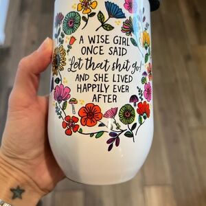 Floral Insulated Tumbler with Quote